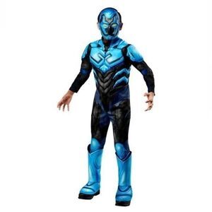 DC BLUE BEETLE Halloween Costume Size SMALL 6 Jumpsuit Mask Muscle Chest NWT
